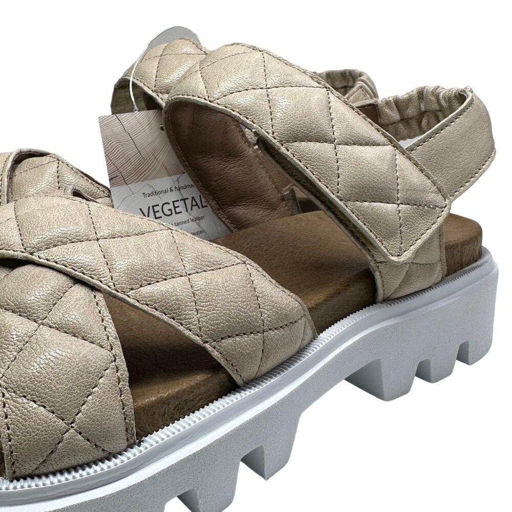 Ca'Shott‎ Sandals Leather Made in Portugal Chunky Caalison Beige NIB - Picture 13 of 16